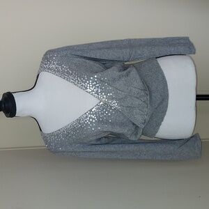 Fetching Faux Wrap Gray Cashmere/Silk Sweater